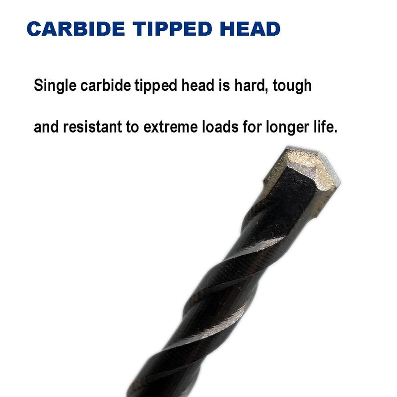 Drill Hulk 1/2-Inch Carbide-Tipped SDS-Plus Rotary Hammer Drill Bit for Concrete, Brick, Stone, Pack of 6 - Image 4